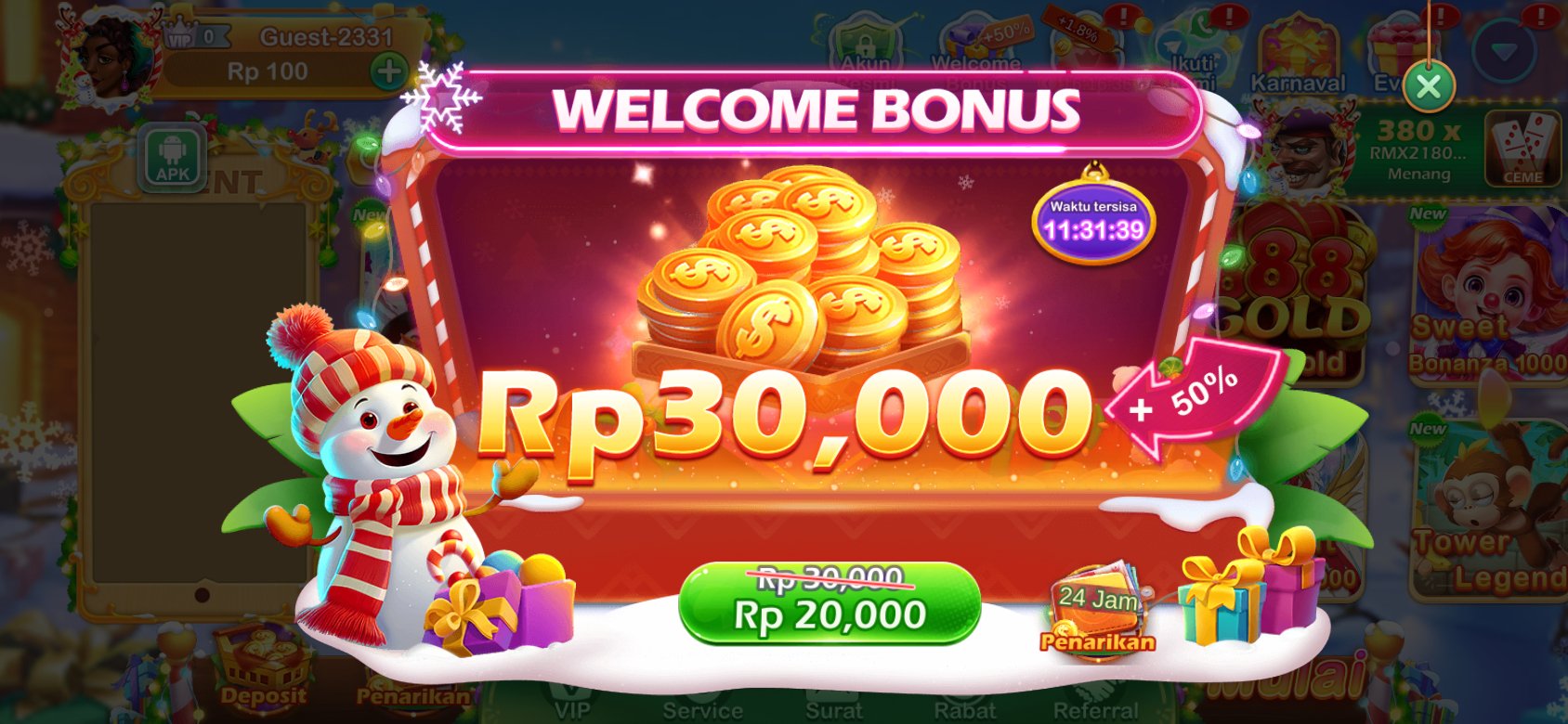 Tangkapan layar halaman promosi bonus aplikasi L777.